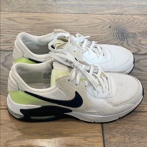 White and Black Nike Air Max  Athletic Sneakers